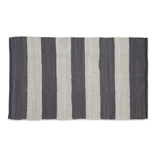 DII® Gray & White Stripe Rag Rug, 2ft. x 3ft.